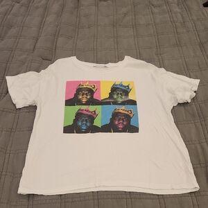 Daydreamer White Graphic Tee with Multicolor Biggie Photo Size M!